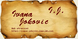 Ivana Joković vizit kartica